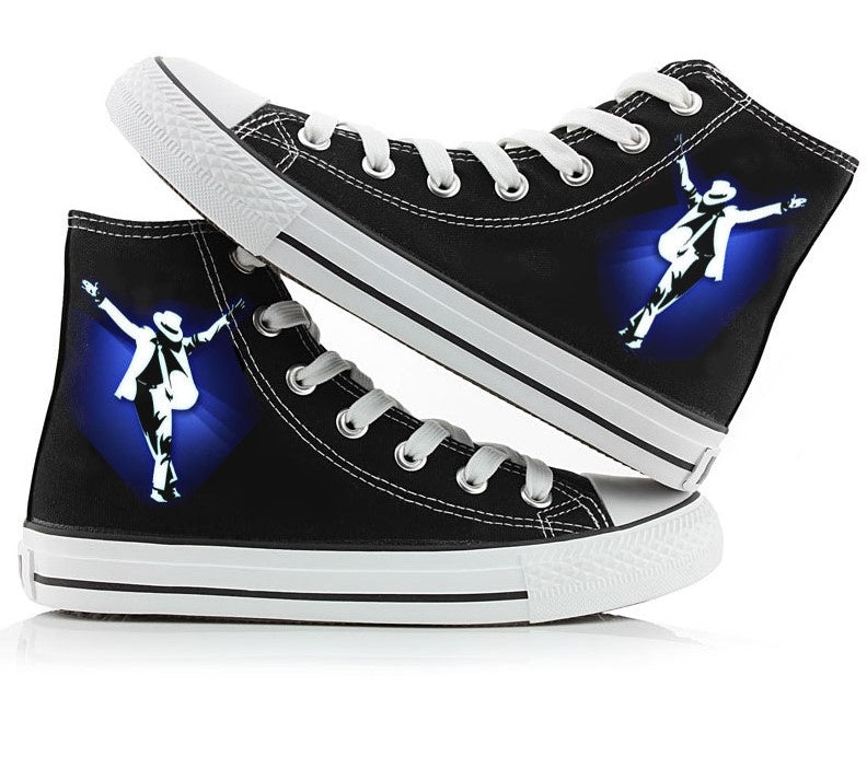 Michael Jackson Luminous High Top Canvas Shoes Unisex Lighted