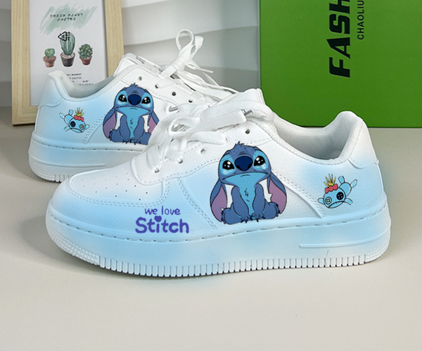 Disney Stitch Low Top Sneakers Air Force 1 Unisex Kids Adult Running Sports Shoes Gifts