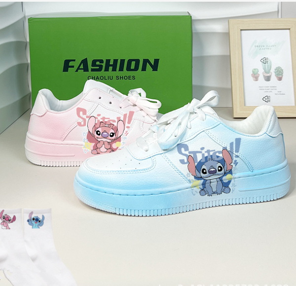 Disney Stitch Low Top Sneakers Air Force 1 Unisex Kids Adult Running Sports Shoes Gifts