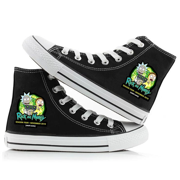 Rick And Morty High Tops Canvas Sneakers Shoes Basketball Shoes Cartoon Kid Gifts