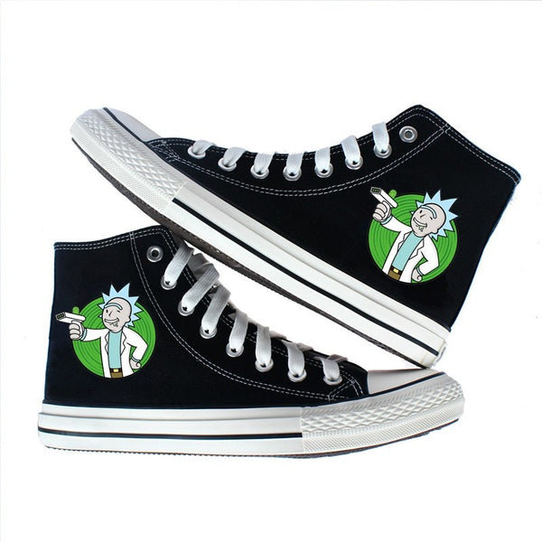 Rick And Morty High Tops Canvas Shoes Basketball Shoes Cartoon Cute Kid Gifts