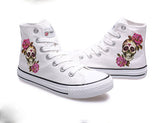 Skull And Rose High Top Shoes Converse Sneakers Sport Shoes Cozy Flat Trainers Runners Tennis