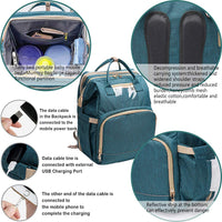 Waterproof Mummy Bag Diaper Bag Travel Backpack Foldable Crib Baby bed