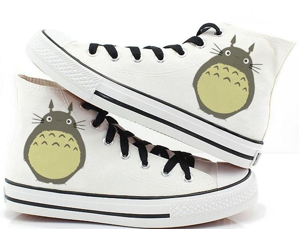 Totoro Canvas shoes Hand Painted Shoes canvas shoes sneaker shoes high top shoes Totoro hand painted shoes