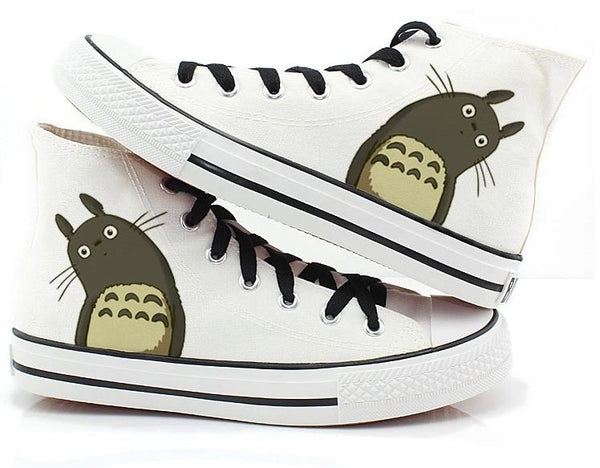 Totoro Canvas shoes Hand Painted Shoes canvas shoes sneaker shoes high top shoes Totoro hand painted shoes