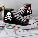 I LOVE MJ Hand Painted Shoes Skull canvas shoes sneakers