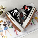 I LOVE MJ Hand Painted Shoes Skull canvas shoes sneakers