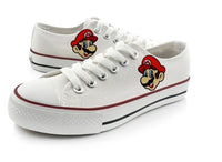 Super Mario Shoes Hand Painted Shoes Mario canvas shoes sneakers low top shoes