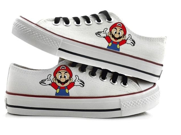 Super Mario Shoes Hand Painted Shoes Mario canvas shoes sneakers low top shoes