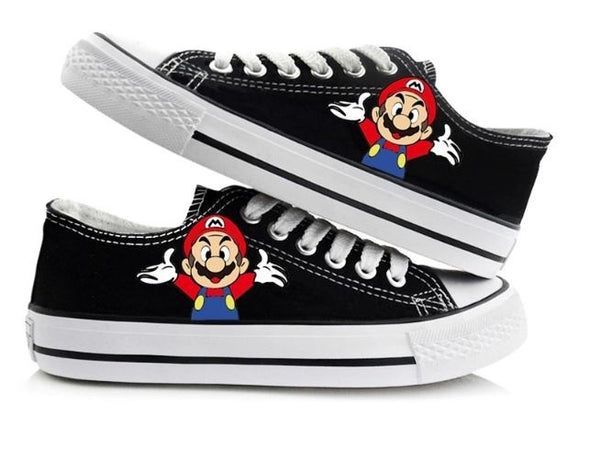 Super Mario Shoes Hand Painted Shoes Mario canvas shoes sneakers low top shoes