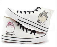 Totoro hand painted anime shoes leisure shoes Totoro sneaker high top shoes