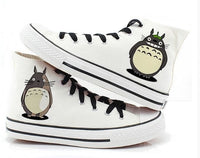 Totoro hand painted anime shoes leisure shoes Totoro sneaker high top shoes