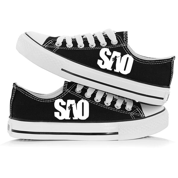 Fashion SAO Shoes Men and Womens Shoes Hand Painted Shoes Low Top Casual Canvas Shoes Sneakers