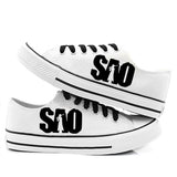 Fashion SAO Shoes Men and Womens Shoes Hand Painted Shoes Low Top Casual Canvas Shoes Sneakers