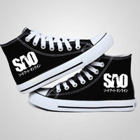 SAO Hand Pianted Shoes Sneaker High Top Canvas Shoes