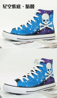 Galaxy Skull High Top Canvas Shoes Luminous Sneaker Sports Skull Shoes