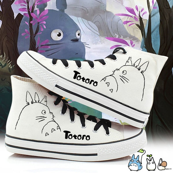 Totoro হাতে আঁকা জুতা ক্যানভাস জুতা sneakers ক্রীড়া জুতা উপহার