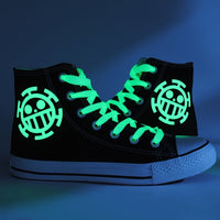 One piece Trafalgar Law Luminous Canvas Shoes,Outdoor Leisure Fashion Sneakers,Unisex Casual Shoes