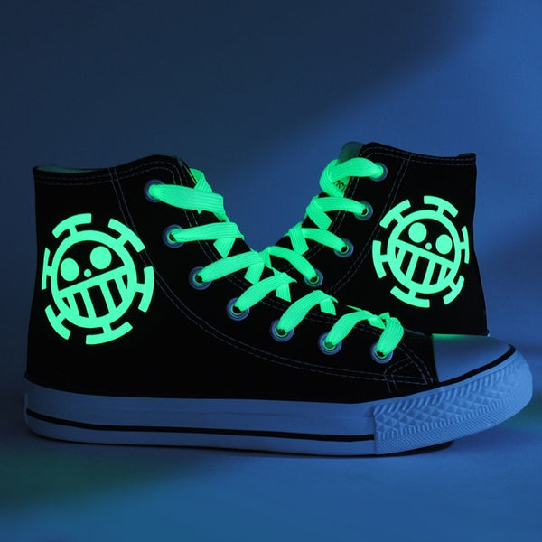 One piece Trafalgar Law Luminous Canvas Shoes,Outdoor Leisure Fashion Sneakers,Unisex Casual Shoes