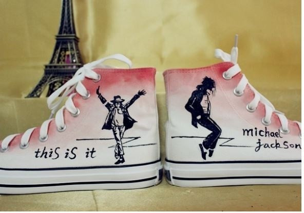 Michael Jackson hand-painted shoes graffiti shoes canvas shoes