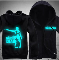 The Walking Dead Luminous Unisex Zipper Hooded Cardigan Sweater,Stree Fashion Sports Coat,Cool Hoodie Sweater Coat