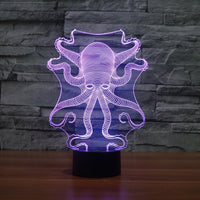 The octopus 3D Illusion Led Table Lamp 7 Color Change LED Desk Light Lamp The octopus Art Deco Special Gifts