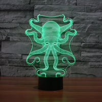 The octopus 3D Illusion Led Table Lamp 7 Color Change LED Desk Light Lamp The octopus Art Deco Special Gifts