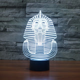 Egyptian Pharaoh 3D Illusion Led Table Lamp 7 Color Change LED Desk Light Lamp Egyptian Pharaoh Art Deco Special Gifts