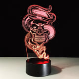 Skull Ghost 3D Illusion Led Table Lamp 7 Color Change LED Desk Light Lamp Skull Ghost Special Gifts