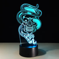 Skull Ghost 3D Illusion Led Table Lamp 7 Color Change LED Desk Light Lamp Skull Ghost Special Gifts