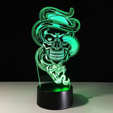 Skull Ghost 3D Illusion Led Table Lamp 7 Color Change LED Desk Light Lamp Skull Ghost Special Gifts