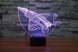 The plane Fighter 3D Illusion Led Table Lamp 7 Color Change LED Desk Light Lamp Fighter Birthday Gifts Christmas Gifts