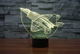 The plane Fighter 3D Illusion Led Table Lamp 7 Color Change LED Desk Light Lamp Fighter Birthday Gifts Christmas Gifts