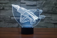 The plane Fighter 3D Illusion Led Table Lamp 7 Color Change LED Desk Light Lamp Fighter Birthday Gifts Christmas Gifts