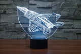 The plane Fighter 3D Illusion Led Table Lamp 7 Color Change LED Desk Light Lamp Fighter Birthday Gifts Christmas Gifts