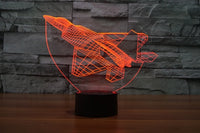 The plane Fighter 3D Illusion Led Table Lamp 7 Color Change LED Desk Light Lamp Fighter Birthday Gifts Christmas Gifts