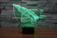 The plane Fighter 3D Illusion Led Table Lamp 7 Color Change LED Desk Light Lamp Fighter Birthday Gifts Christmas Gifts