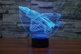 The plane Fighter 3D Illusion Led Table Lamp 7 Color Change LED Desk Light Lamp Fighter Birthday Gifts Christmas Gifts