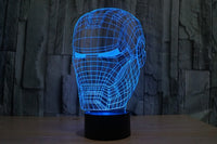 Iron man 3D Illusion Led stolní lampa 7 Změna barvy LED stolní lampa Iron man Dárky Dárky k narozeninám Vánoční dárky