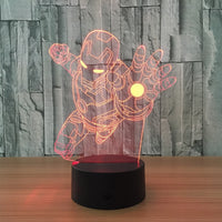 Iron Man 3D Illusion Led Table Lamp 7 Color Change LED Desk Light Lamp Iron Man Gifts Decoration Ornament