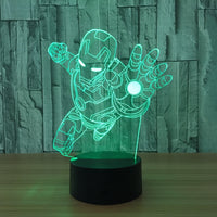 Iron Man 3D Illusion Led Table Lamp 7 Color Change LED Desk Light Lamp Iron Man Gifts Decoration Ornament