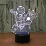 Iron Man 3D Illusion Led Table Lamp 7 Color Change LED Desk Light Lamp Iron Man Gifts Decoration Ornament