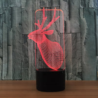 Christmas deer Illusion Led Table Lamp 7 Color Change LED Desk Light Lamp Christmas deer Decoration Ornament