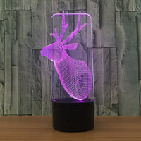 Vánoční jelen Illusion Led Stolní lampa 7 Změna barvy LED Stolní Světelná lampa Vánoční Dekorace Jelena Ornament