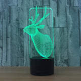 Vánoční jelen Illusion Led Stolní lampa 7 Změna barvy LED Stolní Světelná lampa Vánoční Dekorace Jelena Ornament