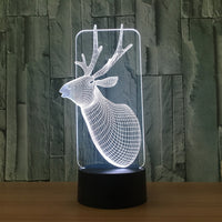 Christmas deer Illusion Led Table Lamp 7 Color Change LED Desk Light Lamp Christmas deer Decoration Ornament