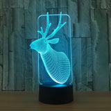 Vánoční jelen Illusion Led Stolní lampa 7 Změna barvy LED Stolní Světelná lampa Vánoční Dekorace Jelena Ornament