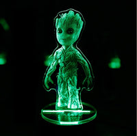 Baby Groot 3D Illusion Led stolní lampa 7 Změna barvy Světlo Lampa Baby Groot Figurka Model Groot Akční figurka Groot Dárky pro děti