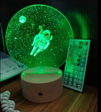 Astronauts 3D Illusion Led Table Lamp 7 Color Change LED Desk Astronauts Light Lamp Galaxy Decoration