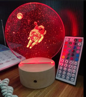 Astronauts 3D Illusion Led Table Lamp 7 Color Change LED Desk Astronauts Light Lamp Galaxy Decoration